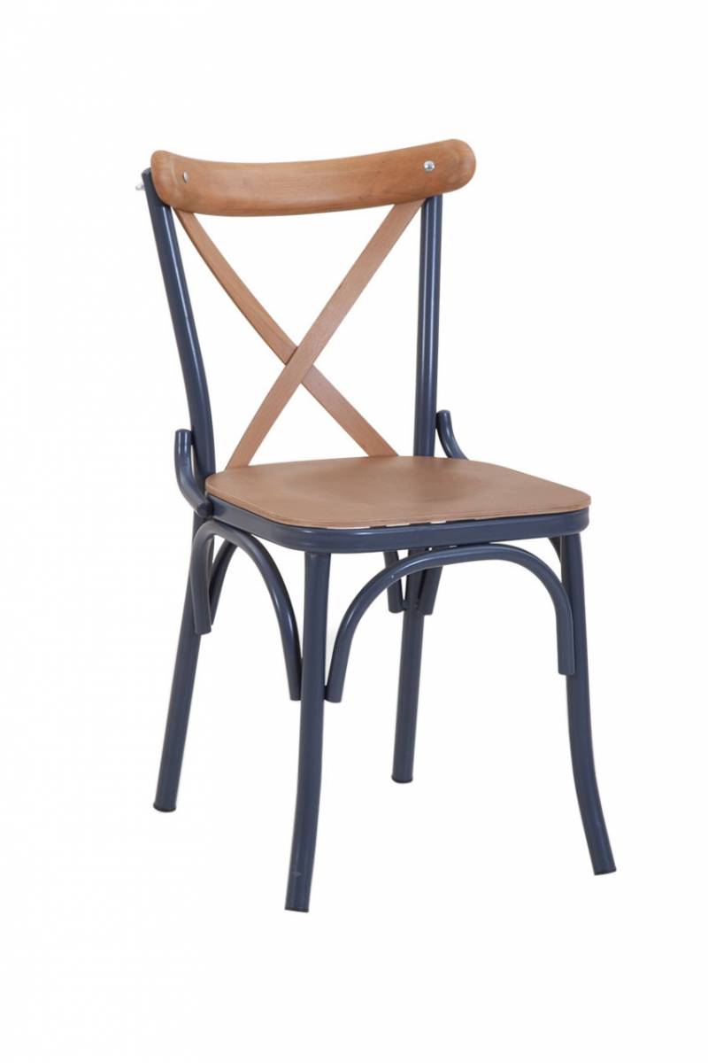 Chaise bistrot en acier et bois pour salle à manger- Mobikent Design