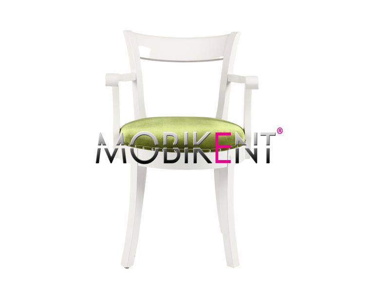 chaise blanche en bois assise en velours à paris