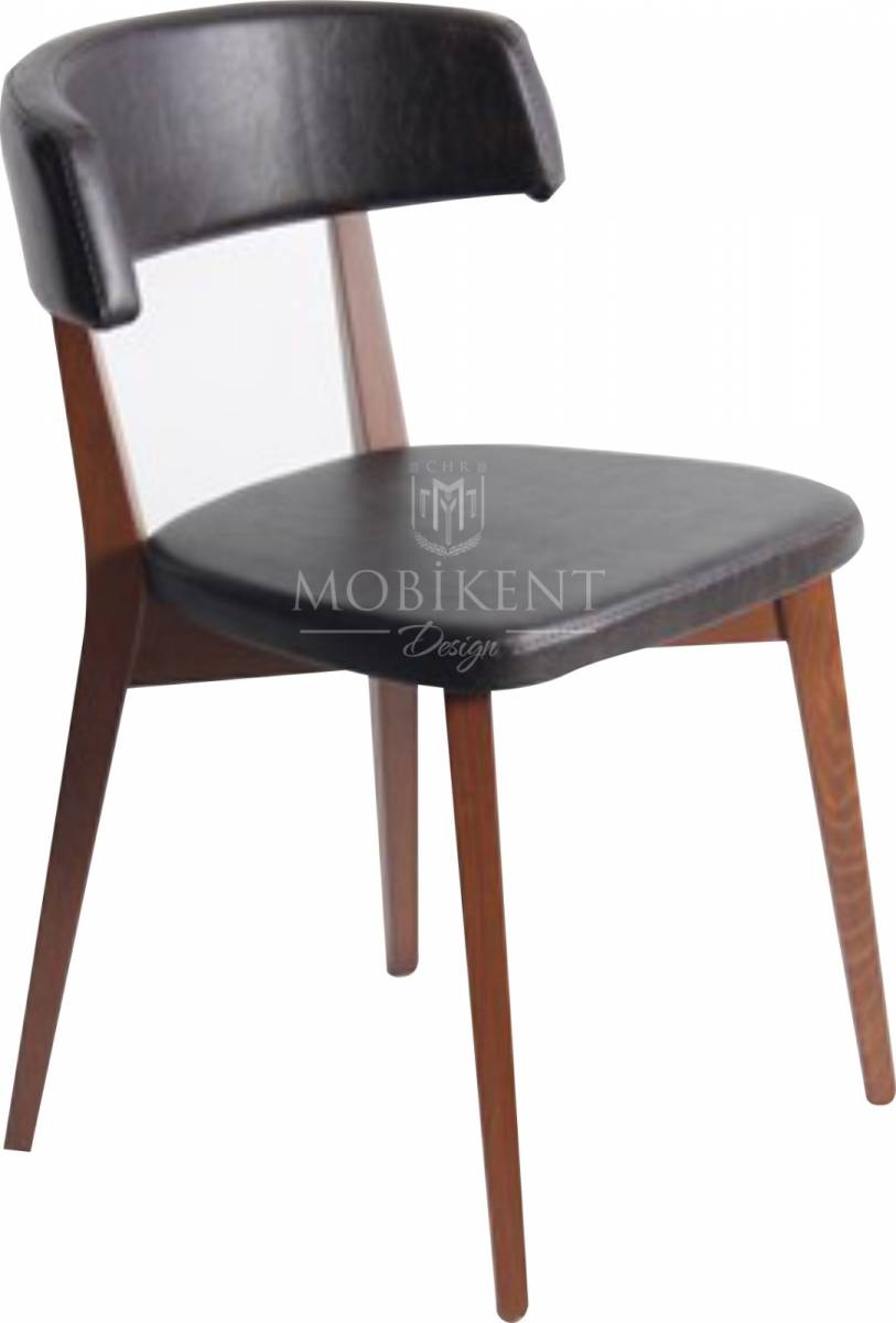 Chaise en bois et simili-cuir pour bistrot pub café - MobiKent Design