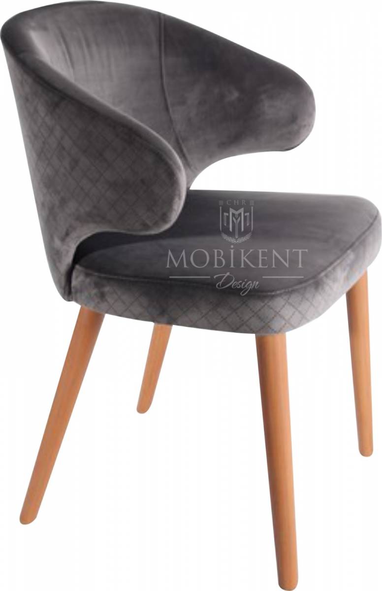 Fauteuil moderne en velours gris pour CHR- MobiKent Design