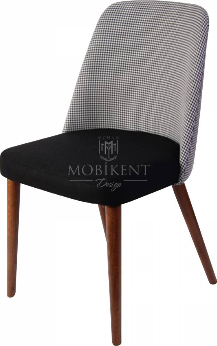 Chaise design avec dossier en tissus chiné- MobiKent Design