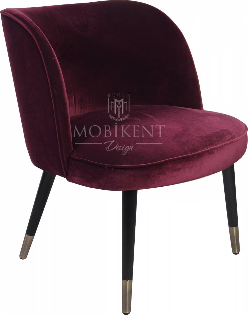 Chaise en velours couleurs lie de vin pour hôtel- MobiKent Design