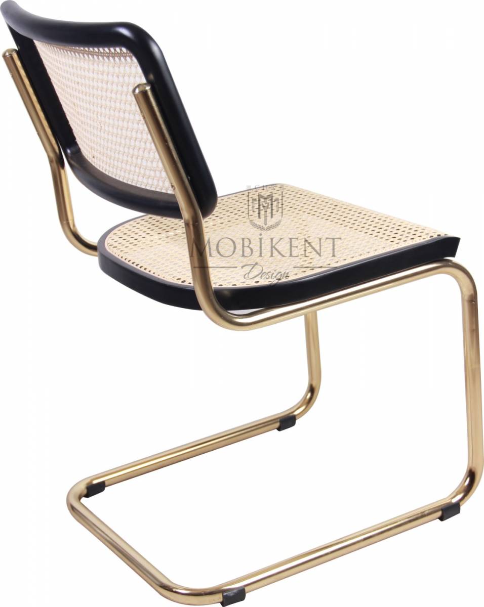 Chaise cannée en acier tubulaire pour cafétéria  - MobiKent Design