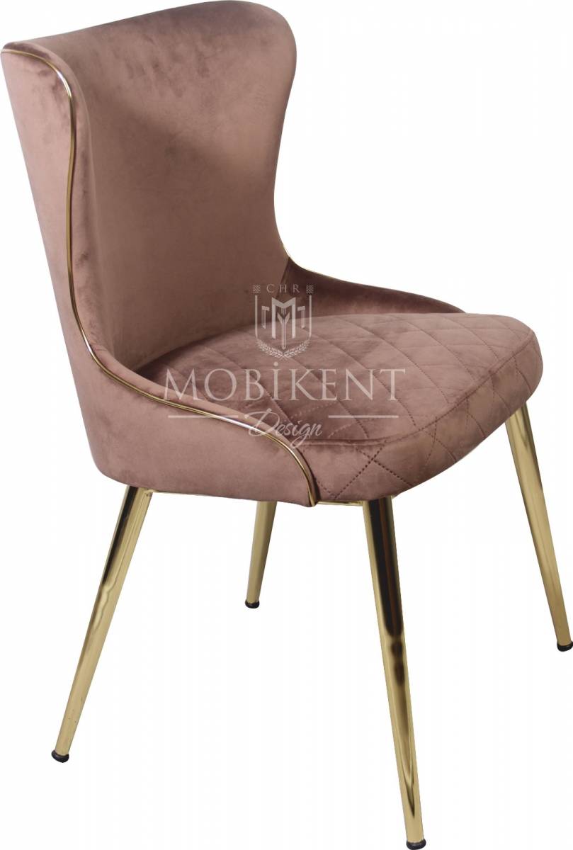 Chaise métallique en velours pour restaurant- MobiKent Design