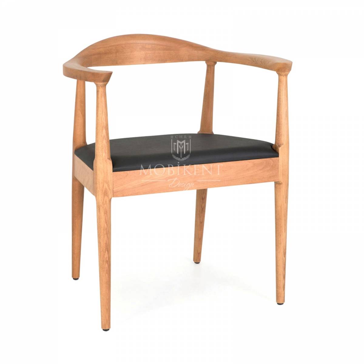 Fauteuil en bois et assise rembourrée très robuste pour café et restaurant- MobiKent Design