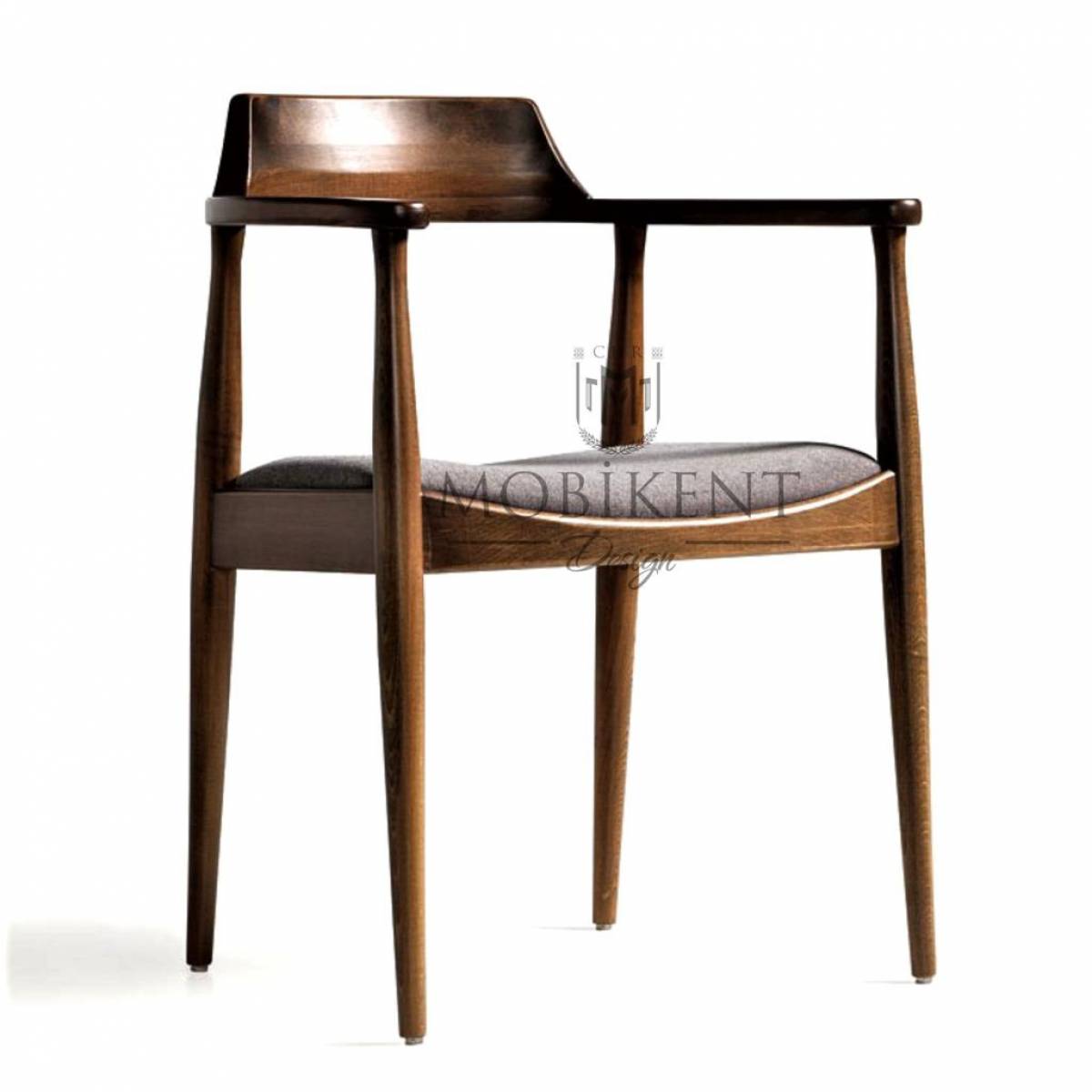 Fauteuil en bois et assise rembourrée pour café- MobiKent Design